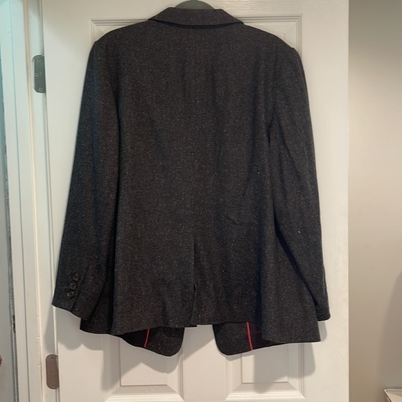 Talbots Dark Grey Wool Blend Blazer - Size 16W - Picture 3 of 4